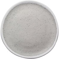 GET P-75-DVG Pottery Market 7 1/2" Glazed Coupe Grey Plate with White Trim - 12/Case