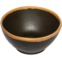 GET B-299-BR Pottery Market 10 oz. Glazed Brown Melamine Bowl with Clay Trim - 24/Case