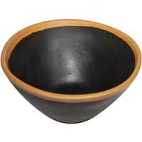 GET B-81-BR Pottery Market 8 oz. Glazed Brown Melamine Bowl with Clay Trim - 24/Case