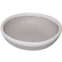 GET B-55-DVG Pottery Market 4.5 oz. Glazed Grey Melamine Ramekin with White Trim   - 48/Case