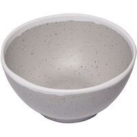 GET B-299-DVG Pottery Market 10 oz. Glazed Grey Melamine Bowl with White Trim - 24/Case