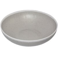 GET B-320-DVG Pottery Market 4 Qt. Glazed Grey Melamine Bowl with White Trim - 3/Case