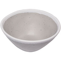 GET B-81-DVG Pottery Market 8 oz. Glazed Grey Melamine Bowl with White Trim - 24/Case
