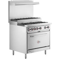 Cooking Performance Group S36-SU-N Natural Gas 6 Burner 36 inch Step-Up Range with 1 Standard Oven