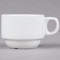 Tuxton ALF-0303 Alaska 3 oz. Stackable Bright White China Espresso Cup - 36/Case