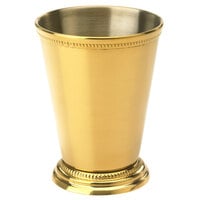 Barfly M37032GD 12 oz. Gold-Plated Mint Julep Cup with Beaded Trim