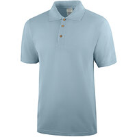 Henry Segal Men's Customizable Light Blue Short Sleeve Polo Shirt with 3 Wood Buttons - 2XL