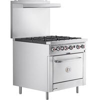Cooking Performance Group C36-N Natural Gas 6 Burner 36" Range with 1 Convection Oven and 120V Connection