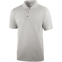 Henry Segal Unisex Customizable Ash / Light Gray Short Sleeve Polo Shirt with 3 Wood Buttons