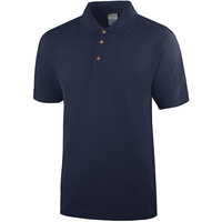 Henry Segal Men's Customizable Navy Short Sleeve Polo Shirt with 3 Wood Buttons - 2XL