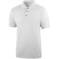 Henry Segal Unisex Customizable White Short Sleeve Polo Shirt with 3 Wood Buttons