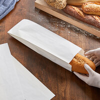 5 1/4 inch x 3 1/4 inch x 18 inch White Bread Bag - 1000/Case