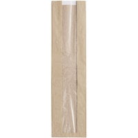 Durable Packaging BB4217N 17 inch x 4 1/2 inch x 2 1/2 inch Kraft Paper Windowed Bread Bag - 1000/Case