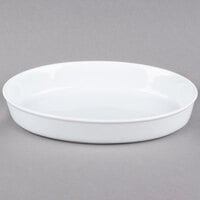 CAC ODP-10 80 oz. White Oval Deep Dish Porcelain Serving Platter - 12/Case