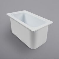 San Jamar CI7003WH Chill-It 1/3 Size White ABS Plastic Food Pan - 6 inch Deep