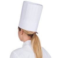 Royal Paper RCH10 10 inch Pleated Disposable Chef Hat - 24/Case