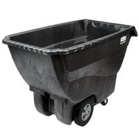 Rubbermaid 0.75 Cubic Yard Black Tilt Truck / Trash Cart with Hinged Dome Lid (1000 lb.)