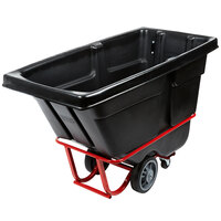 Rubbermaid 0.5 Cubic Yard Black Rotomolded Tilt Truck / Trash Cart with Hinged Dome Lid (1400 lb.)