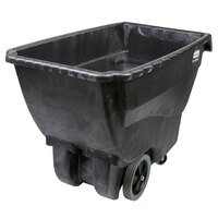Rubbermaid 0.75 Cubic Yard Black Tilt Truck / Trash Cart with Hinged Dome Lid (600 lb.)