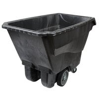 Rubbermaid 1 Cubic Yard Black Tilt Truck / Trash Cart with Hinged Dome Lid (2100 lb.)