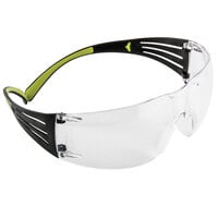 3M SF401AF SecureFit Scratch Resistant Anti-Fog Safety Glasses - Green / Black with Clear Lens