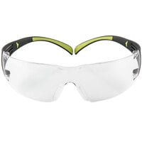 3M SF401AF SecureFit Scratch Resistant Anti-Fog Safety Glasses - Green / Black with Clear Lens