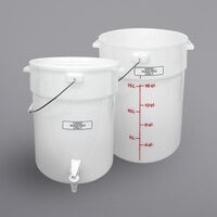 Cambro HWSS148 Mobile Handwash Starter Station with (1) Clean Water Pail, (1) Waste Water Pail, and HANDWASHING ONLY Labels