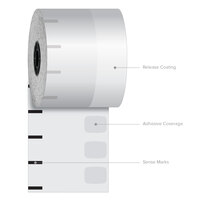 Iconex 3 1/8 inch x 270' High-Tack Sticky Media Linerless Receipt Paper Roll - 12/Case