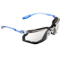 3M 11874-00000-20 Virtua CCS Scratch Resistant Anti-Fog Safety Glasses with Vented Foam Gasket - Blue with Indoor / Outdoor Mirror Lens