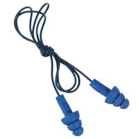 3M 340-4007 E-A-R™ UltraFit™ Blue / Black Metal Detectable Corded Earplugs - 100/Pack
