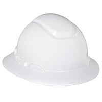 3M H-801R White 4-Point Ratchet Suspension Full Brim Hard Hat