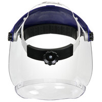 3M 82521-10000 HCP8 Blue Thermoplastic Ratchet Headgear with Clear Chin Protector