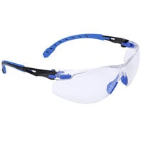 3M S1101SGAF Solus 1000 Series Scotchgard Scratch Resistant Anti-Fog Safety Glasses - Blue / Black with Clear Lens