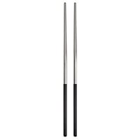 Acopa Heika 9" Black / Silver 18/8 Stainless Steel Extra Heavy Weight Chopsticks   - 12/Pack