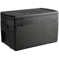 Cambro Cam GoBox® Full Size 8" Deep EPP Large Handle Top Loader Insulated Food Pan Carrier with Camchiller® and Insert