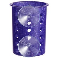 Steril-Sil PN1-PURPLE Purple Perforated Plastic Flatware Cylinder with Suction Cups