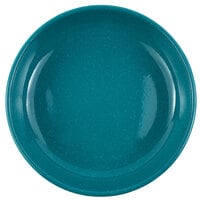 Crow Canyon Home K114TUR Stinson 10 1/2" Turquoise Speckle Enamelware Pasta Plate