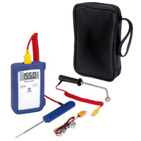 Comark KM28/P8 Type-K Thermocouple Thermometer Kit with Protective Rubber Boot, 3 Probes, and Soft Carry Case