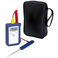 Comark KM28/P5 Type-K Thermocouple Thermometer Kit with Protective Rubber Boot, Thin Tip Penetration Probe, and Soft Carry Case
