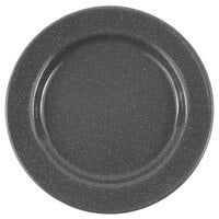 Crow Canyon Home K20GRY Stinson 10 1/4 inch Grey Speckle Wide Rim Enamelware Plate