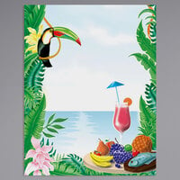 8 1/2 inch x 11 inch Menu Paper - Tropical Themed Toucan Design Cover - 100/Pack