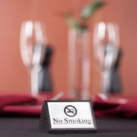 American Metalcraft SIGNS7 Black Wood No Smoking Sign - Double-Sided