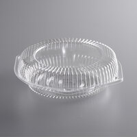 Choice 8 inch Clear Hinged Pie Container with Low Dome Lid - 25