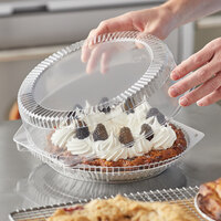 Choice 10 inch Clear Hinged Pie Container with High Dome Lid - 25