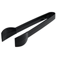 Fineline PP3307-BK Platter Pleasers 7 inch Black Disposable Ridged Plastic Tongs - 48/Case