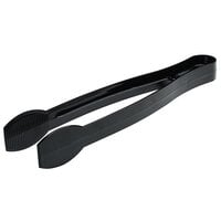 Fineline 3309-BK Platter Pleasers 9" Black Disposable Ridged Plastic Tongs - 48/Case