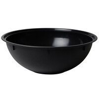 Fineline Settings B09048.BK Platter Pleasers 48 oz. Black Ribbed High Profile Plastic Bowl - 24/Case