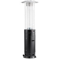 Backyard Pro Courtyard Series RNDFHBLK Black Round Portable Propane Outdoor Patio Heater with Glass Tube - 46,000 BTU