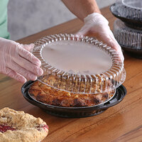 Choice 10 inch Black Pie Container with Clear Low Dome Lid - 25