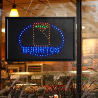 Choice 23 inch x 15 inch LED Rectangular Burritos Sign with Two Display Modes